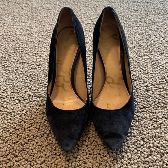 Sam Edelman Black Suede Heels Size 7 in GUC - Picture 1 of 9